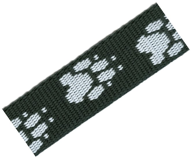 Popruh polypropylen tlapka černý/bílý - 25mm