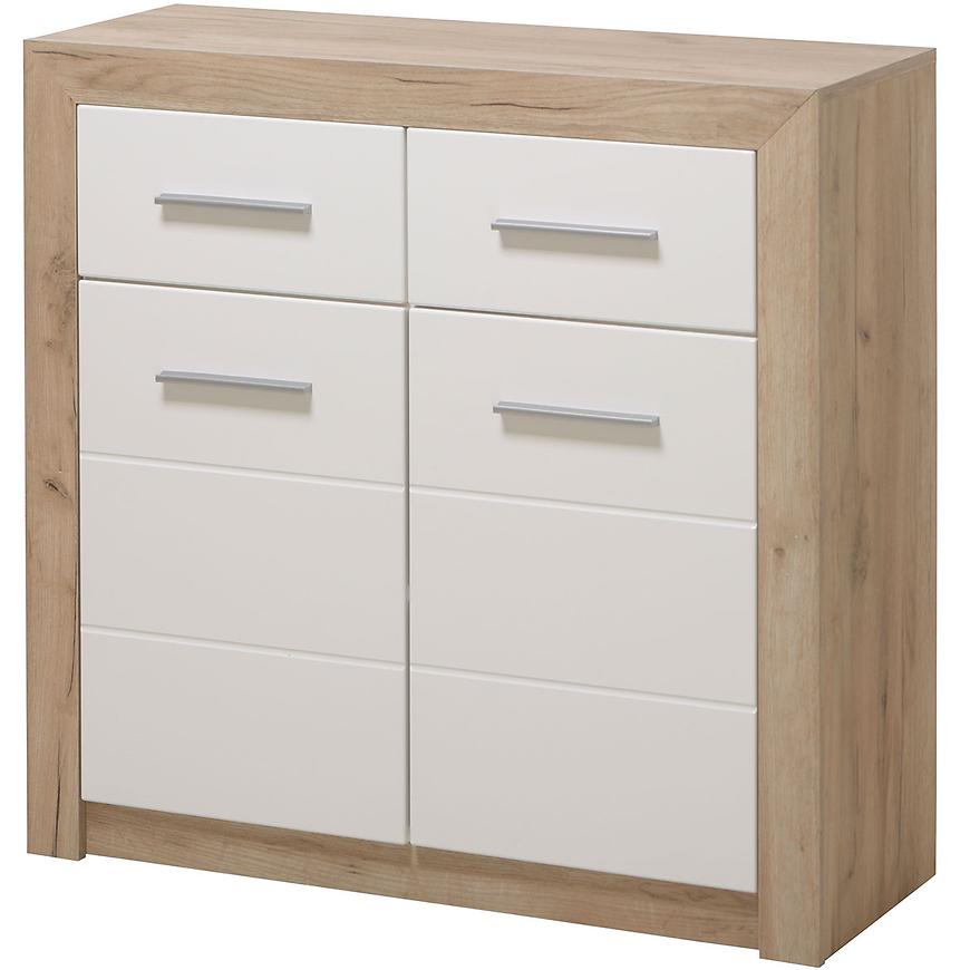 Komoda Astor 2d2s dub šedá/bílá lesk 11008635 Baumax