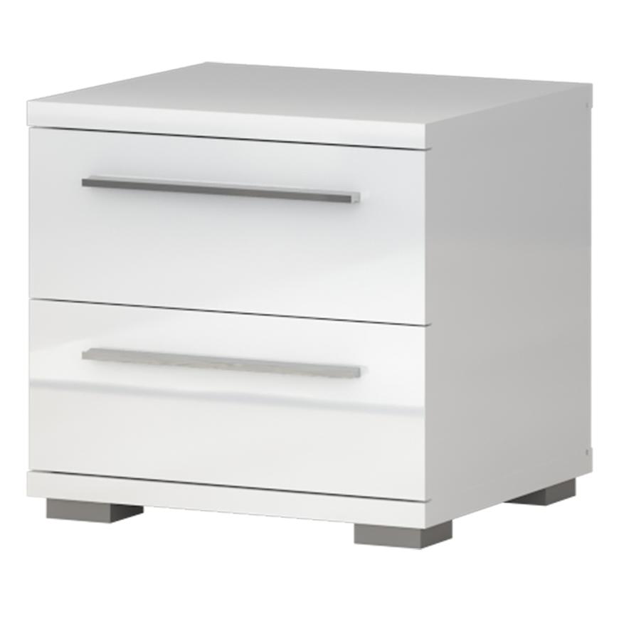 Nocni stolek PIANO NS2/PN-70/KA-70 crystal white Baumax