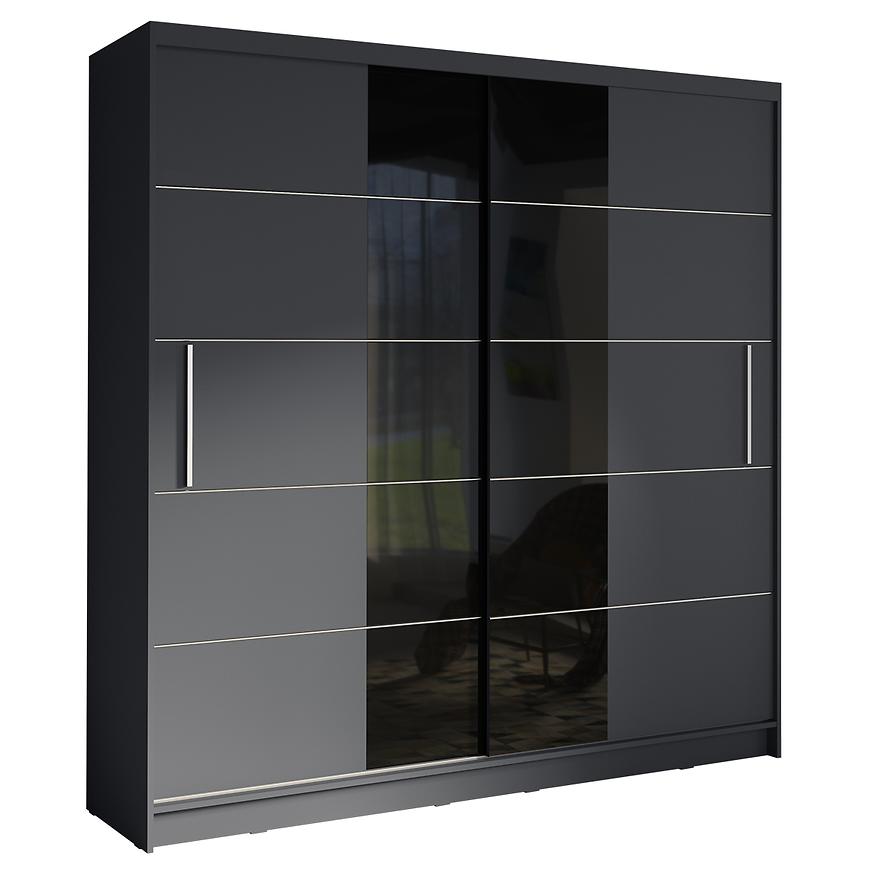 Skříň 2D Brno grafit/černá Baumax