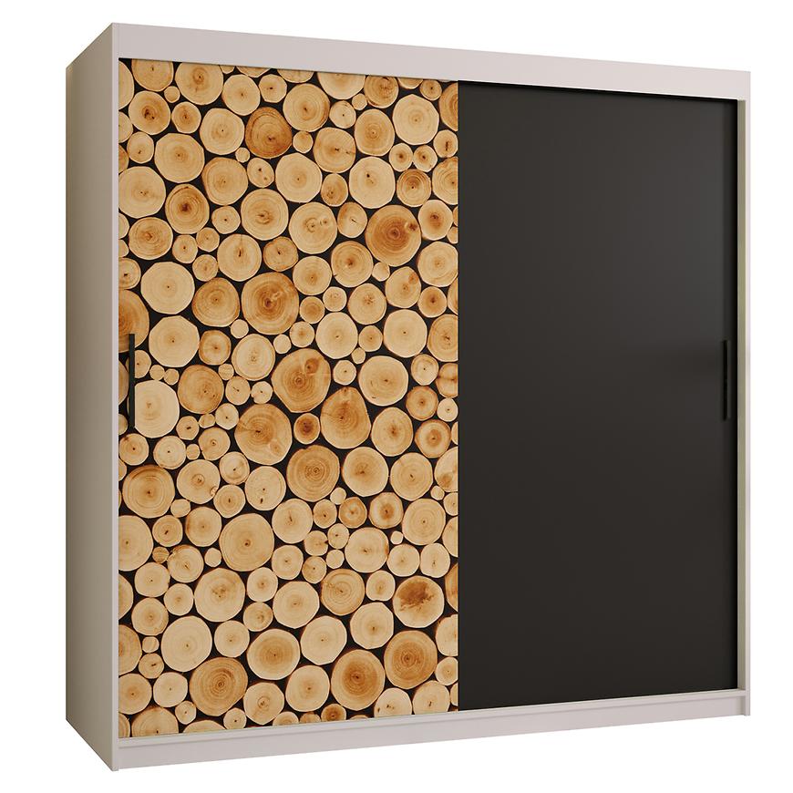 Skříň Polano 180 bílá/černá Baumax