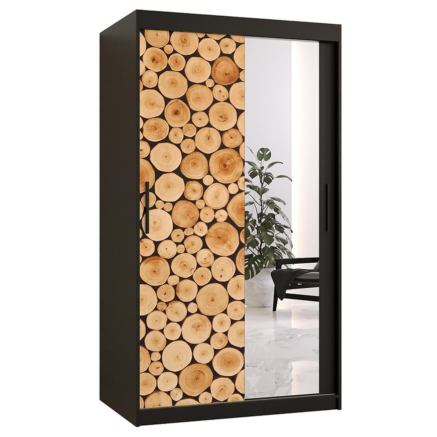 Skříň Polano 2 100 černá/zrcadlo Baumax