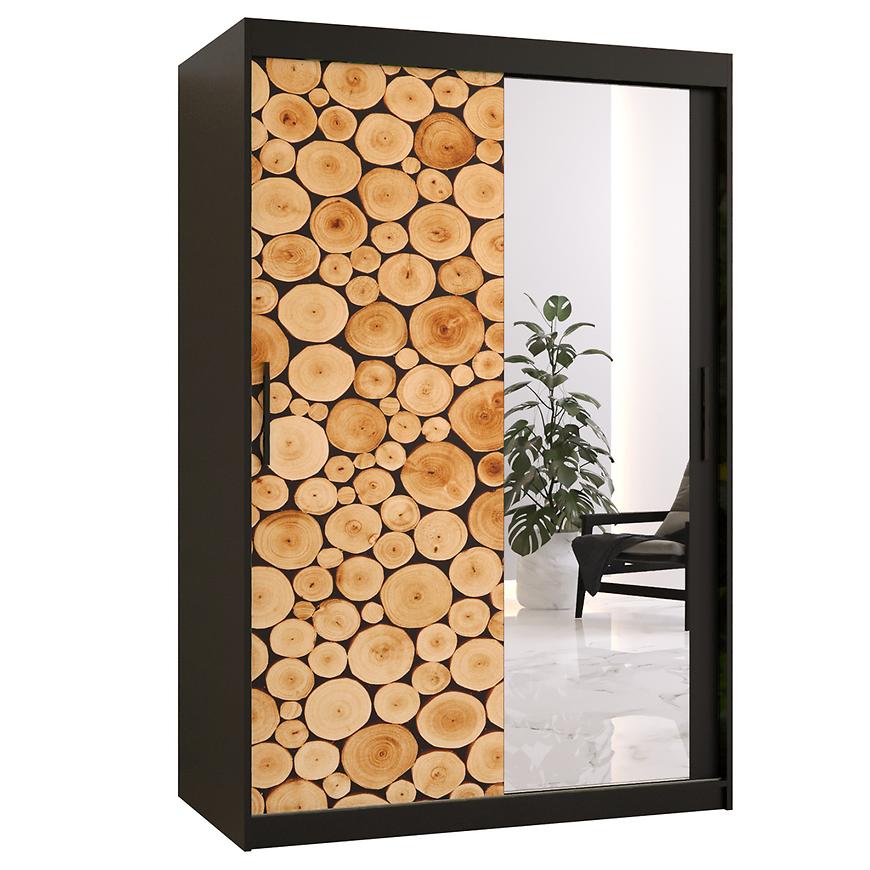 Skříň Polano 2 120 černá/zrcadlo Baumax