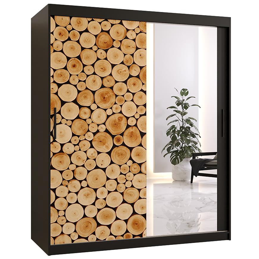 Skříň Polano 2 150 černá/zrcadlo Baumax