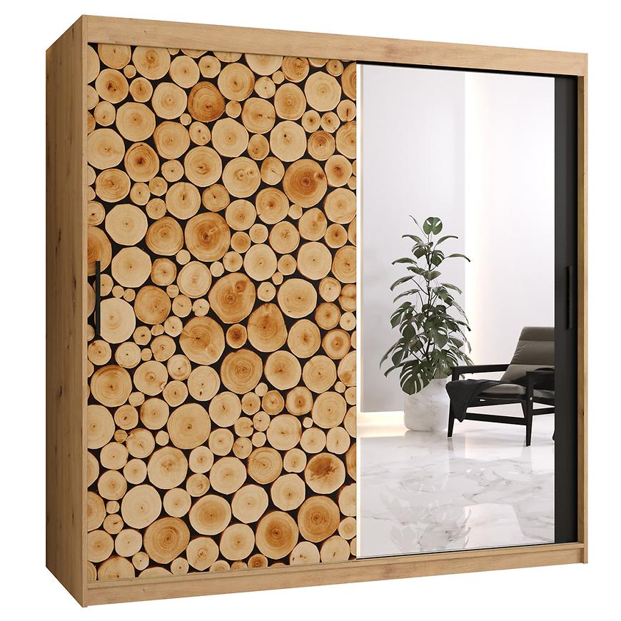 Skříň Polano 2 180 dub artisan/zrcadlo Baumax