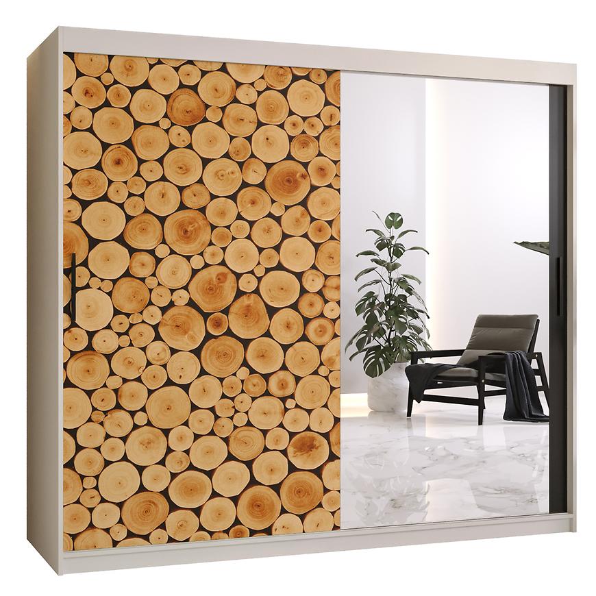 Skříň Polano 2 200 bílá/zrcadlo Baumax