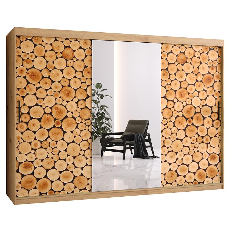 Skříň Polano 2 250 dub artisan/zrcadlo Baumax