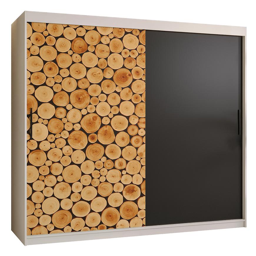 Skříň Polano 200 bílá/černá Baumax