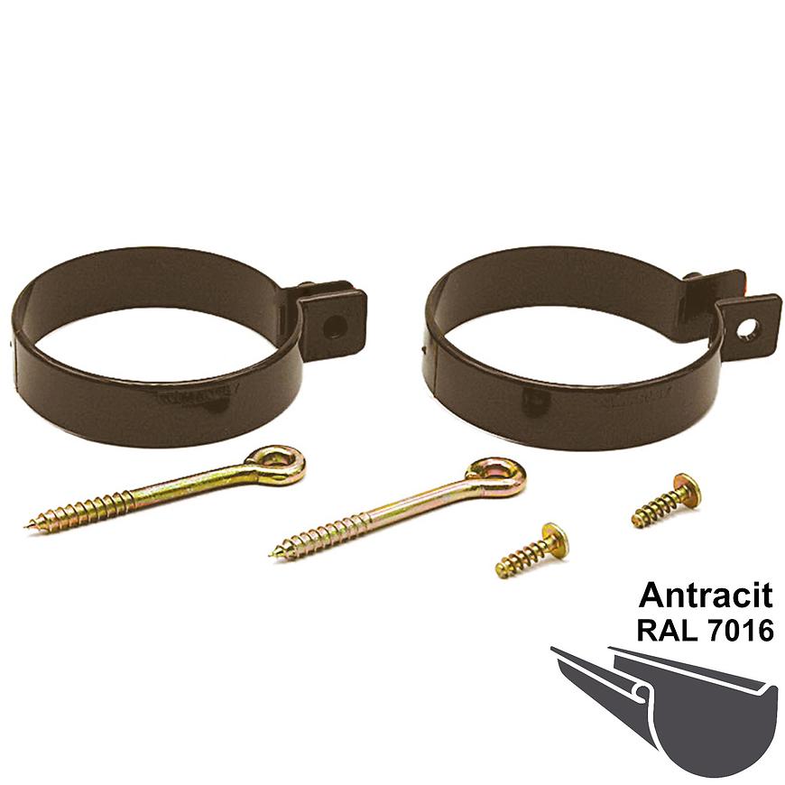Trubková spona šroub (pár) dn 75 antracit MARLEY Marley