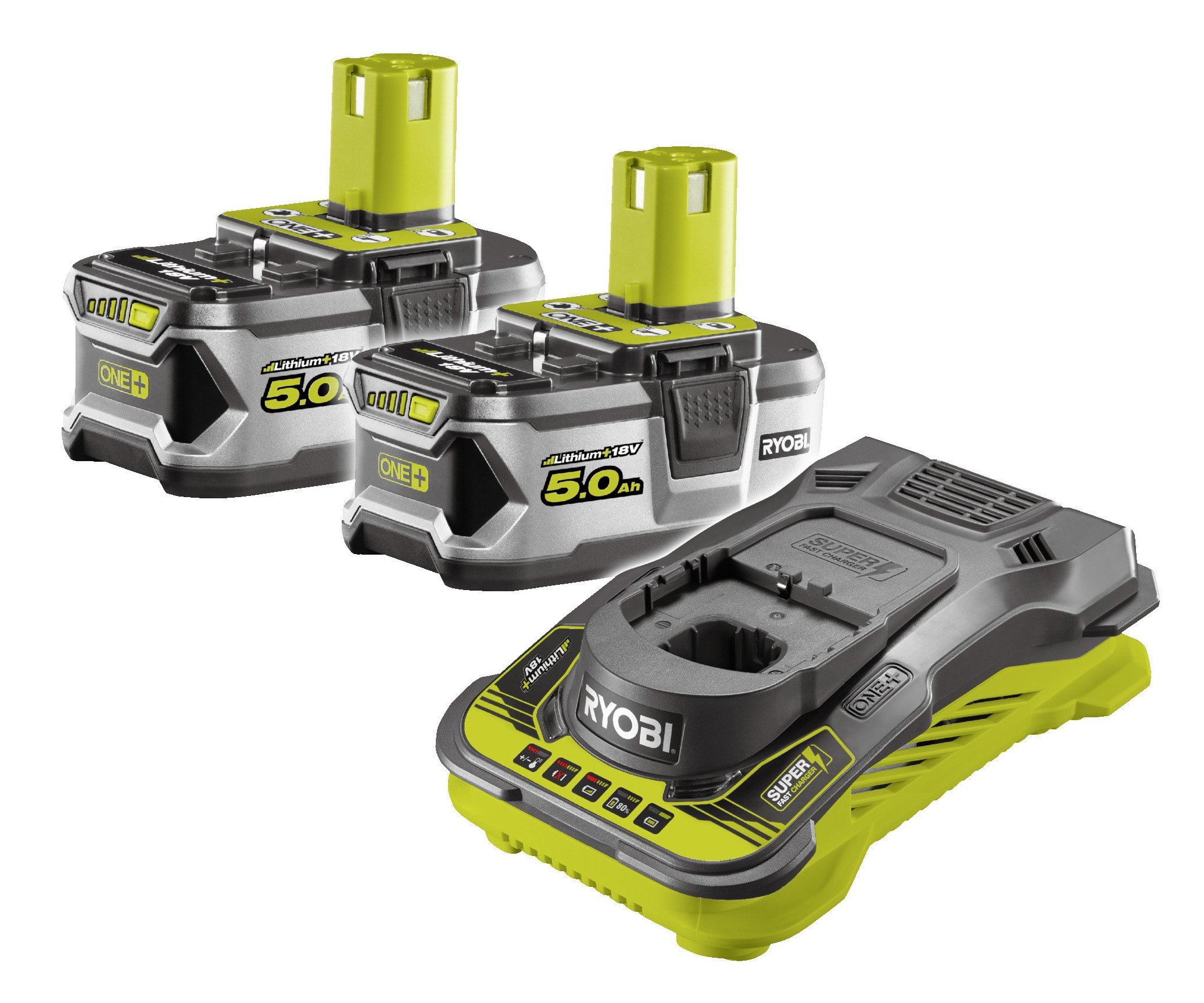 Ryobi RC18150-250 ONE+ akumulátor 2x5.0Ah + rychlonabíječka 18V