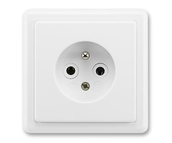 Zásuvka jednoduchá Classic - bílá