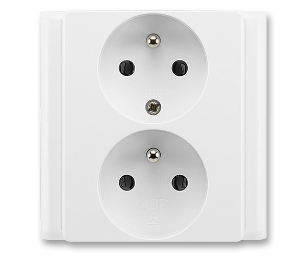 Dvojzásuvka polozapuštěná Classic - bílá