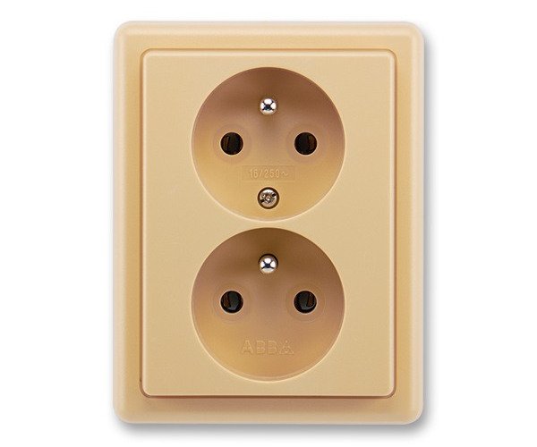 Dvojzásuvka Classic - béžová
