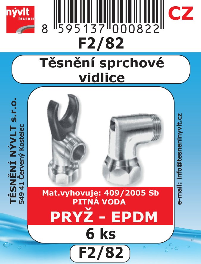 Sada těsnění Nývlt různé druhy - F2/82 pro sprchové vidlice