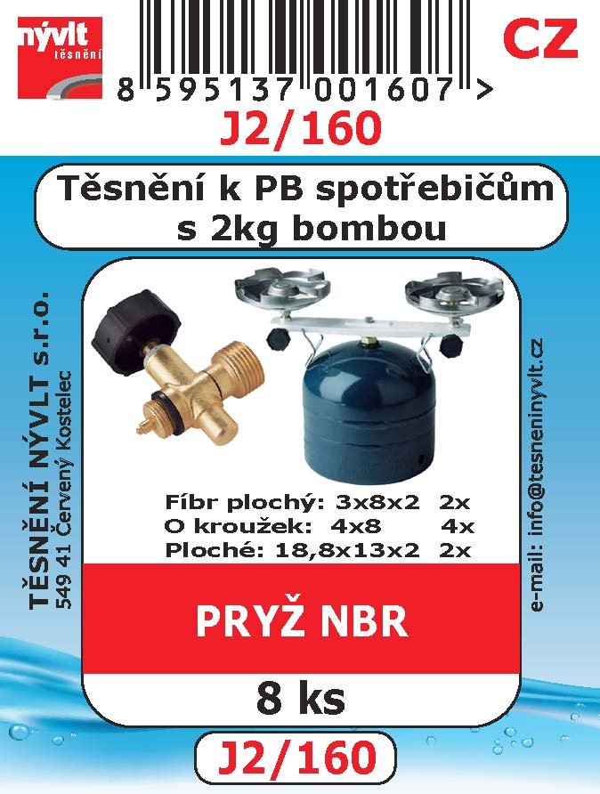 Sada těsnění Nývlt různé druhy - J2/160 pro PB vařiče