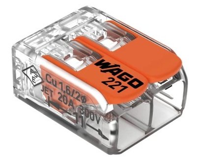 Svorka WAGO s páčkami 221 - 2x0.2-4