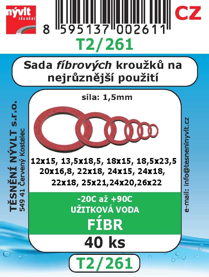 Sada fíbrových kroužků 40ks mix T2/261