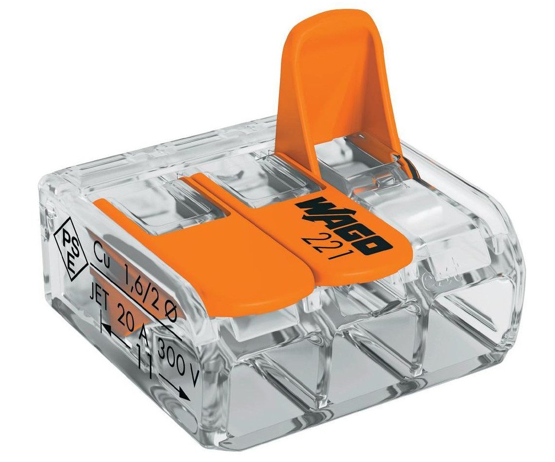 Svorka WAGO s páčkami 221 - 3x0.2-4