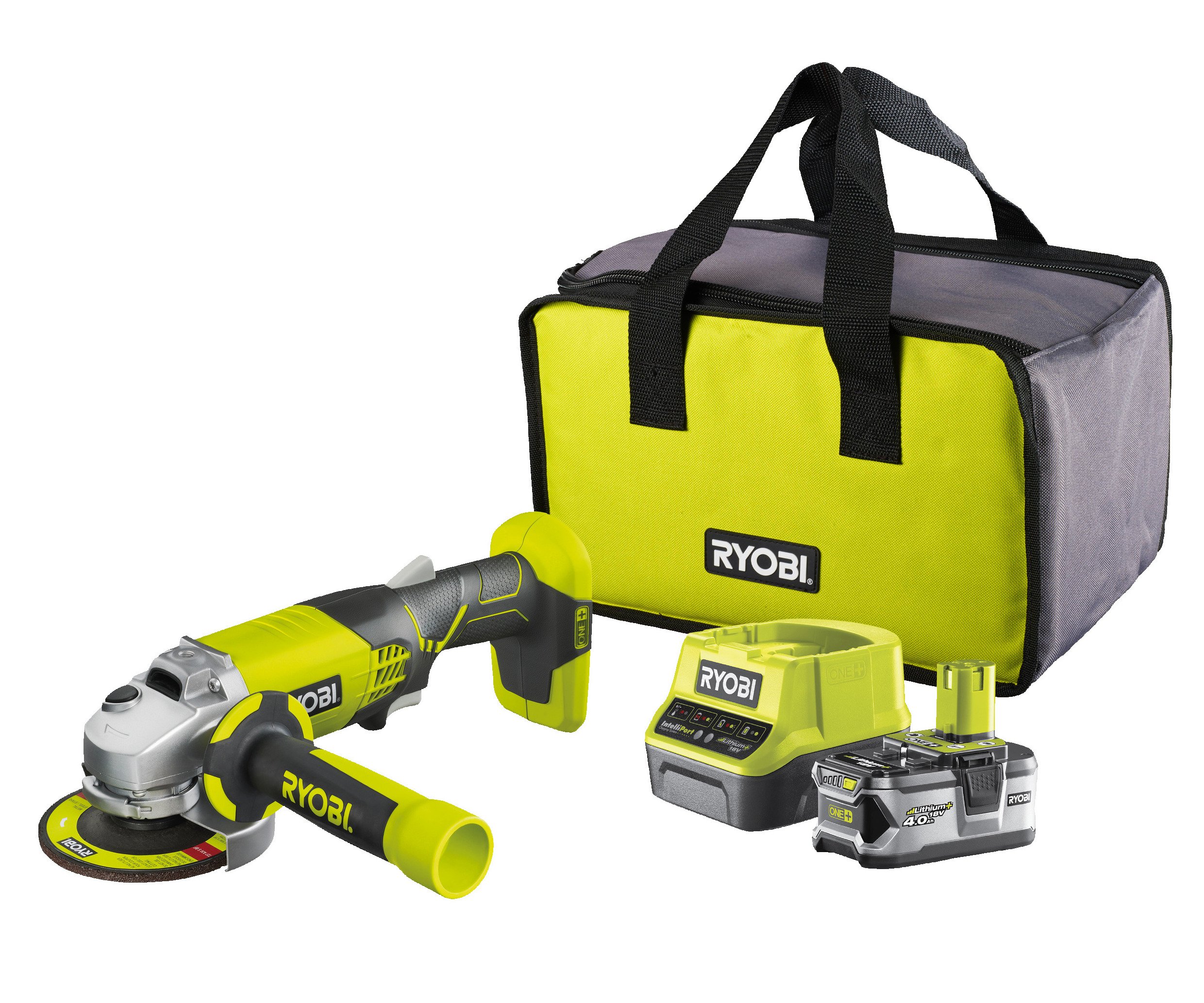Ryobi R18AG-140S ONE+ aku úhlová bruska 115mm 1x4.0Ah