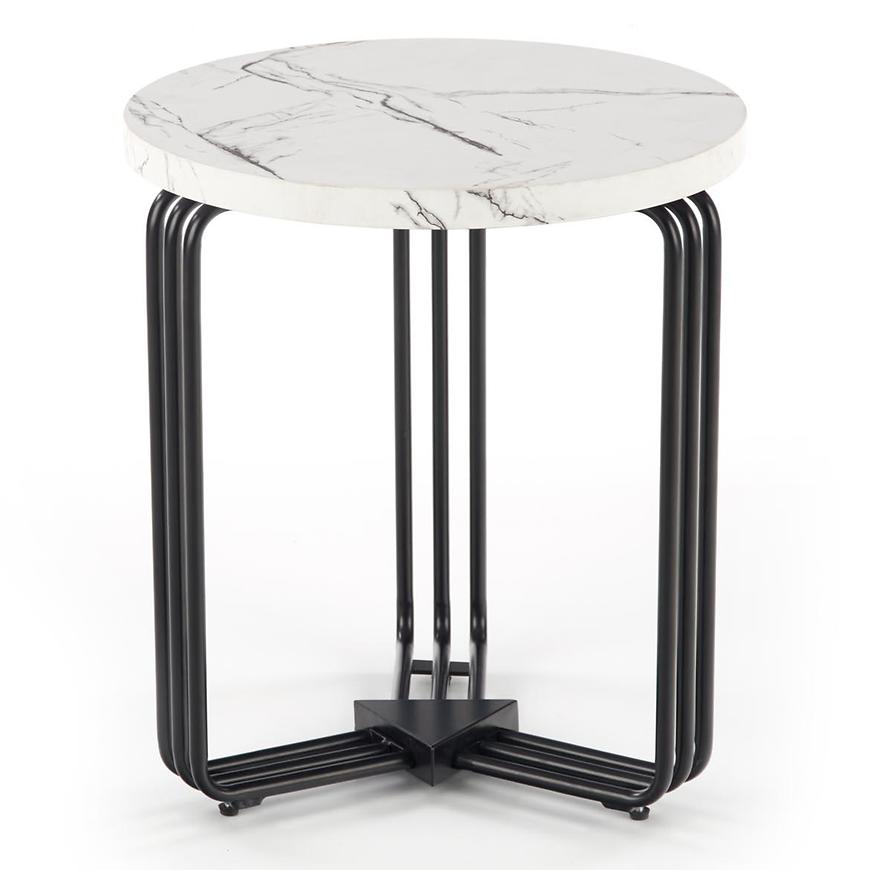Konferenční stolek Antica-S bílá mramor/černá Baumax