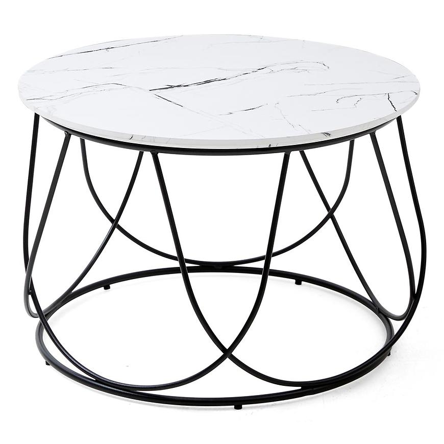 Konferenční stolek Nubira bílá mramor/černá Baumax