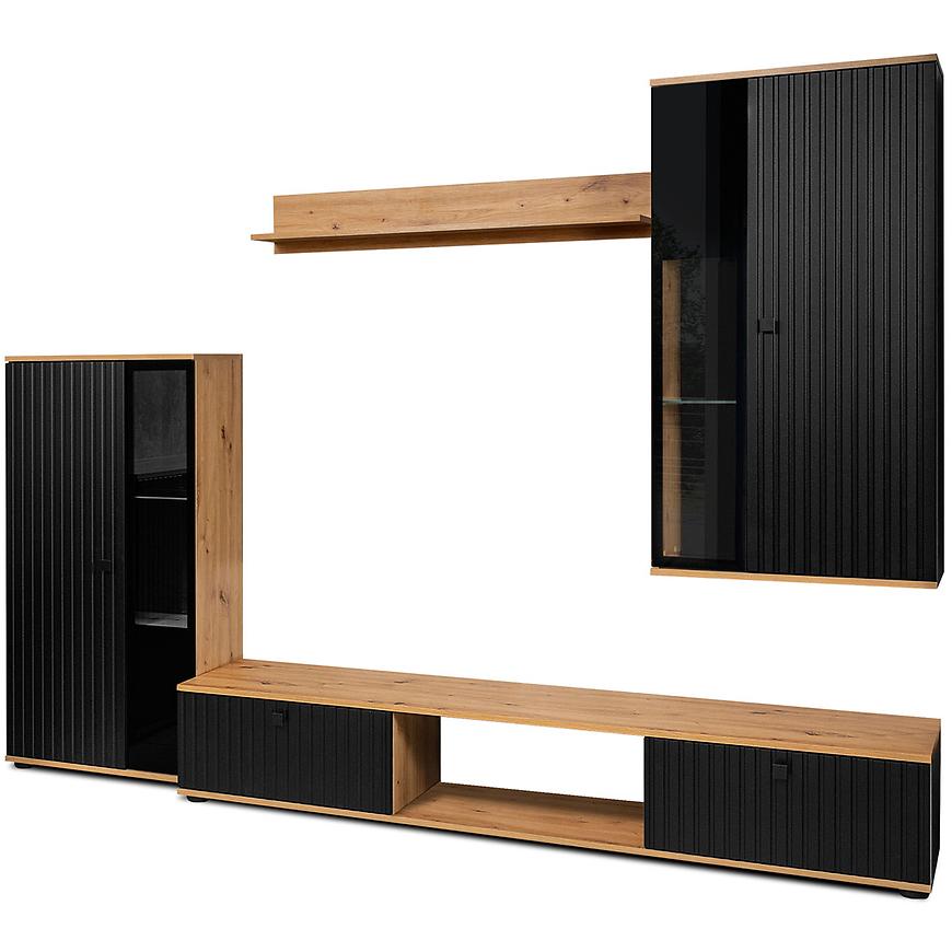 Obývací Stěna Salsa mdf černá/dub artisan Baumax