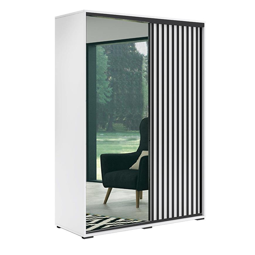 Skříň Atena bílá/lamela černá 200x215x62 Baumax