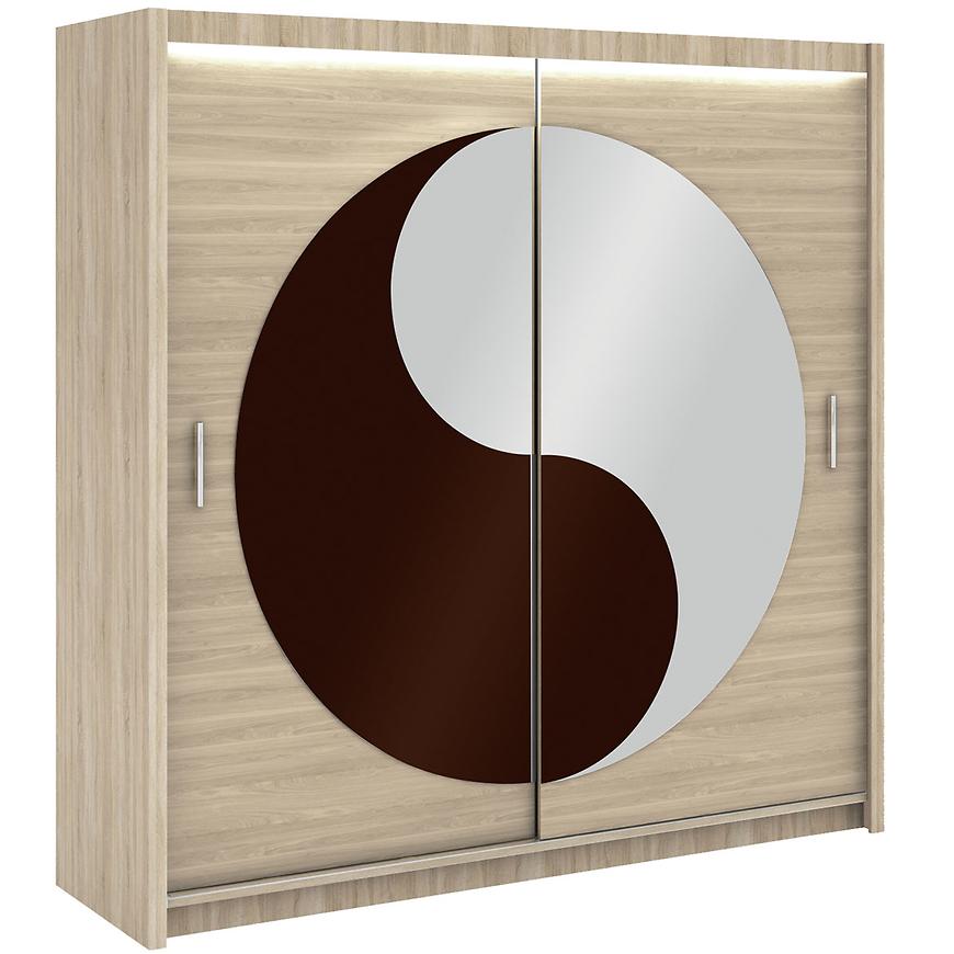 Skříň Lotos 203 dub sonoma/zrcadlo Baumax