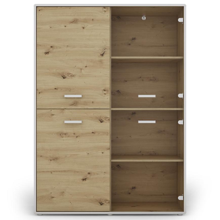 Vitrína Capannoli 120 2d2g dub artisan/bílá Baumax