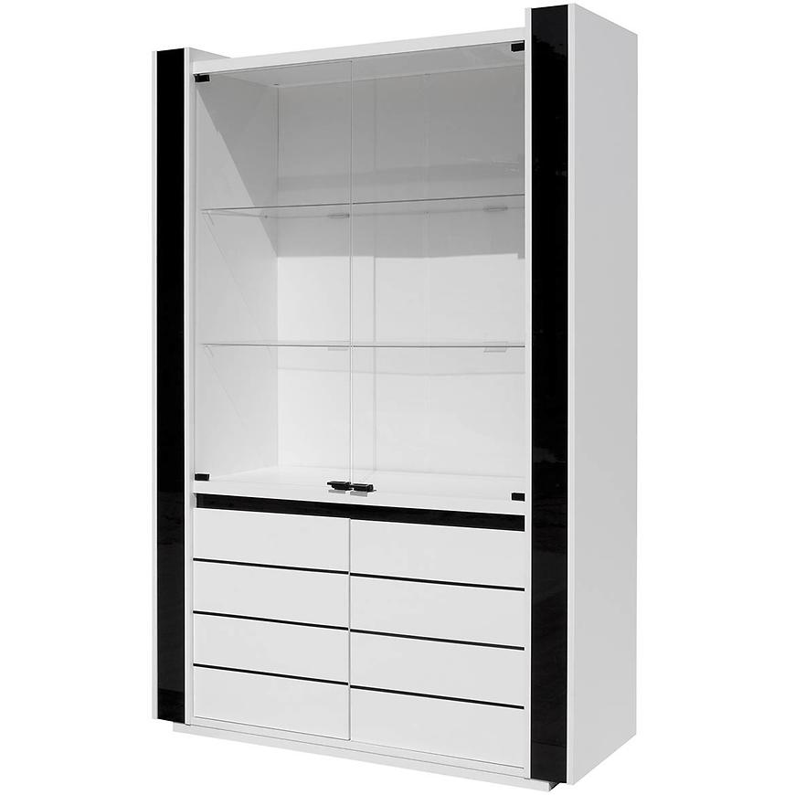 Vitrína Linn 120 cm bílá/černá Baumax