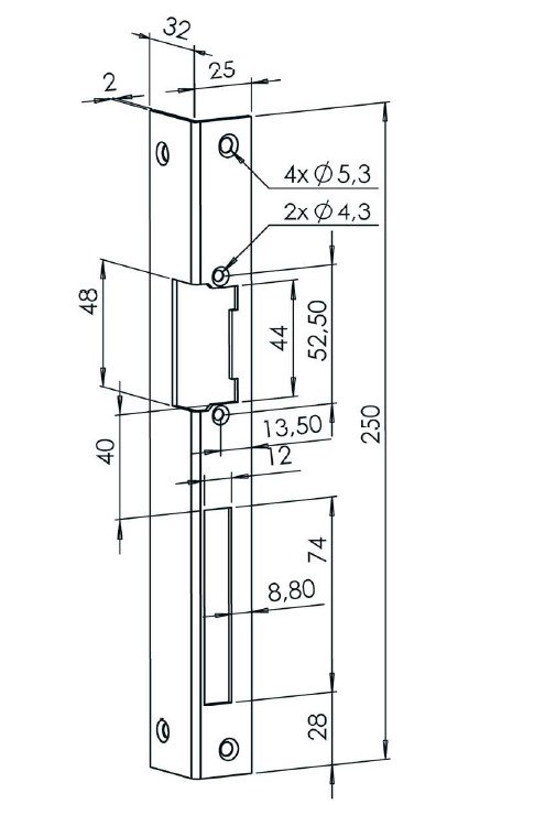 Lišta k otvírači rohová Zn FAB - pravá