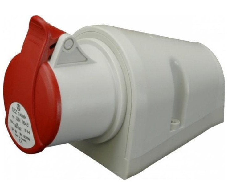 Zásuvka průmyslová 380V 16A SEZ - 5pólová nástěnná IZN 1653