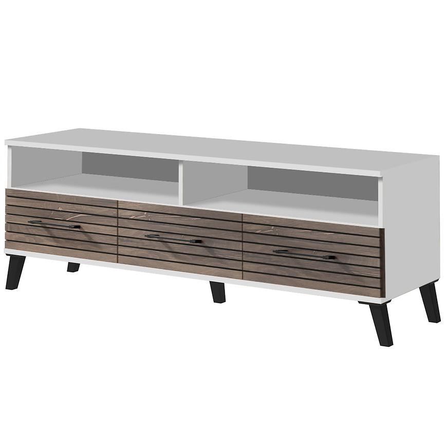 TV stolek Carlo 7 bílá/dub flagstaff Baumax