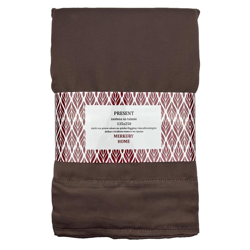 Závěs Present na pásce 135x250 hnědá Baumax