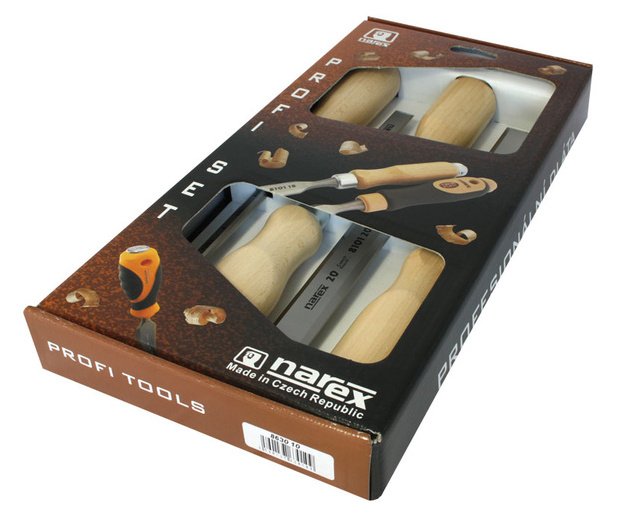 Sada plochých dlát 4ks 6-26mm Wood line Profi Narex 8630 - přírodní 8630 10