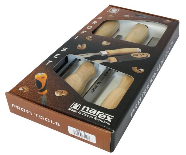 Sada plochých dlát 4ks 8-32mm Wood line Profi Narex 8631 - přírodní 8631 10