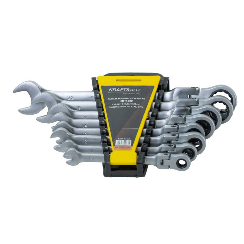 Ráčnové klíče očkoploché s kloubem sada 8ks 8-22mm KRAFT&DELE