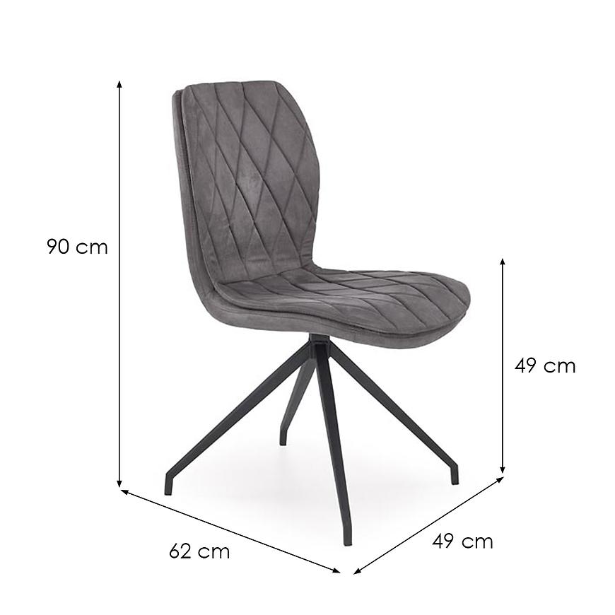 Židle K237 látka/kov šedá 49x62x90 Baumax