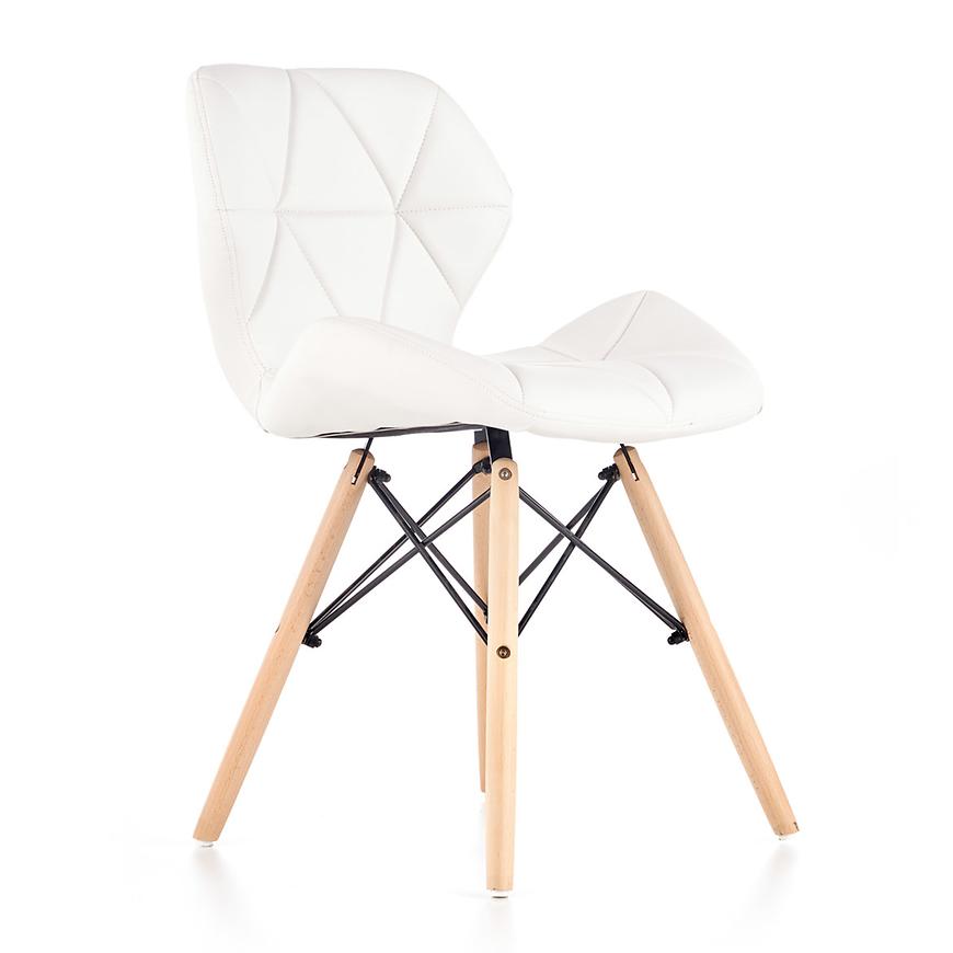 Židle K281 eko kůže/dřevo bílá 48x51x74 Baumax