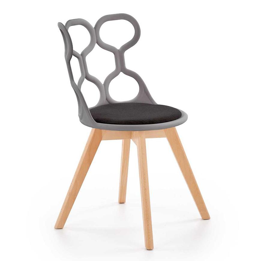 Židle K308 polypropylen/dřevo/látka šedá/černá Baumax