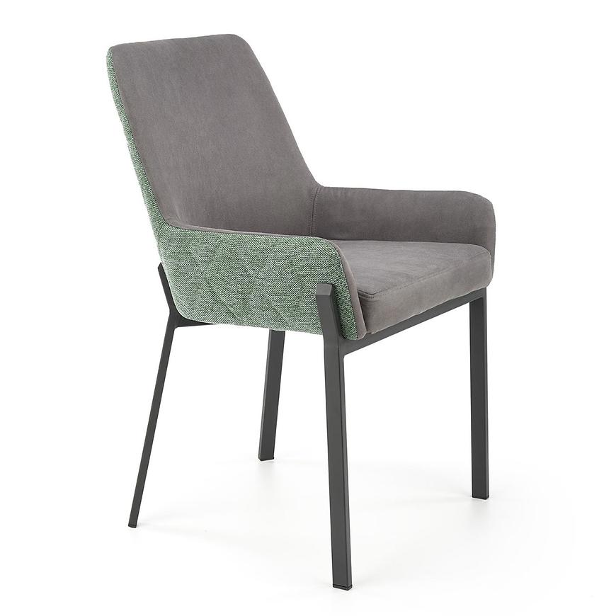 Židle K439 látka/kov tmavě šedá/zelená 55x54x86 Baumax