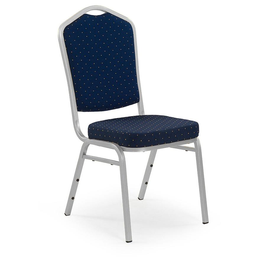 Židle K66S kov/látka stříbrná/modrá 45x59x93 Baumax