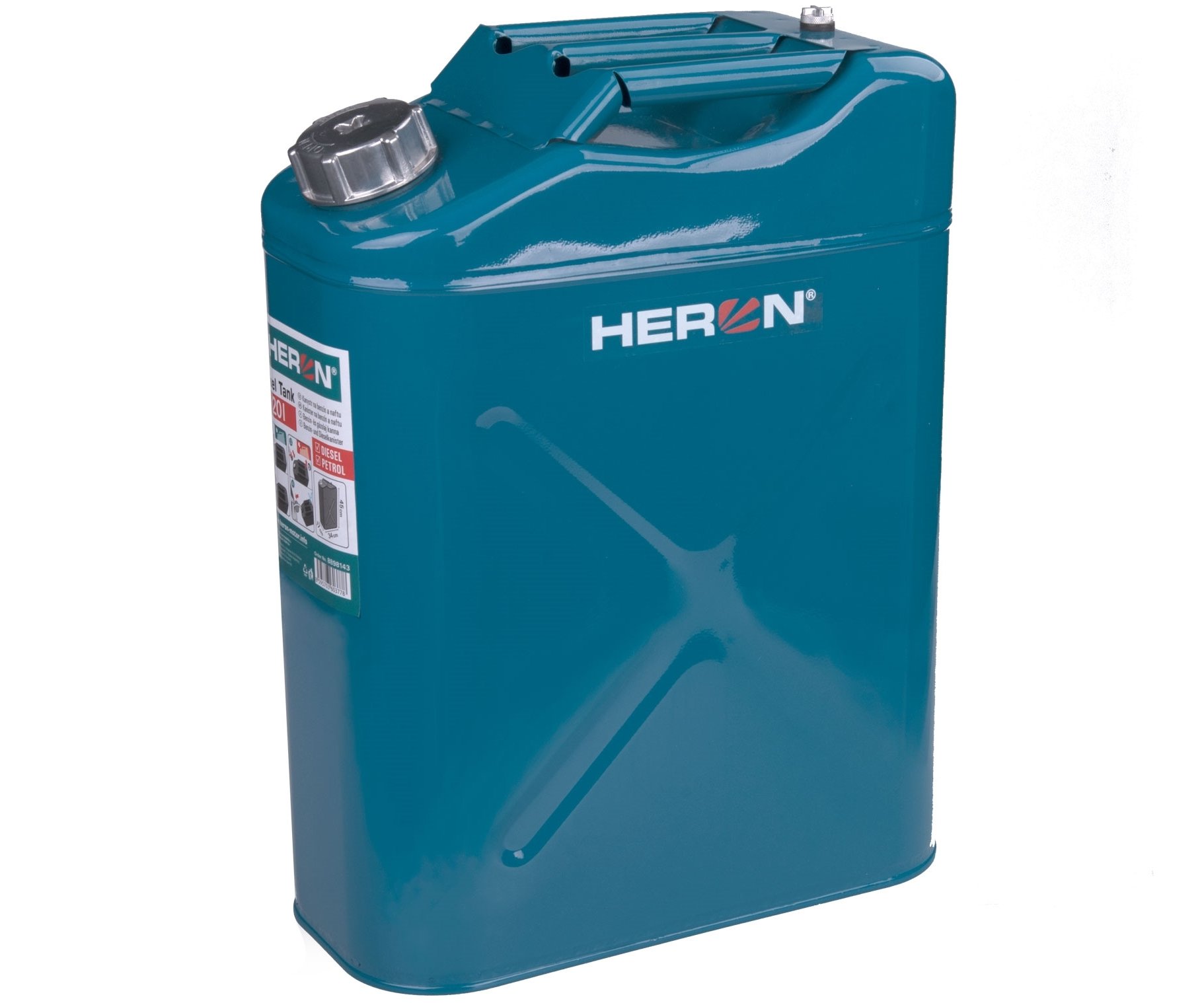 Kanystr na benzín kovový 20l Heron 8898143