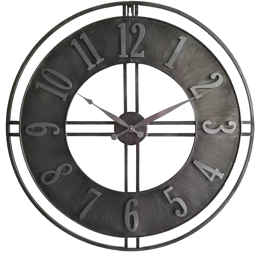 Nástěnné hodiny stříbrné lesk 60cm 642612