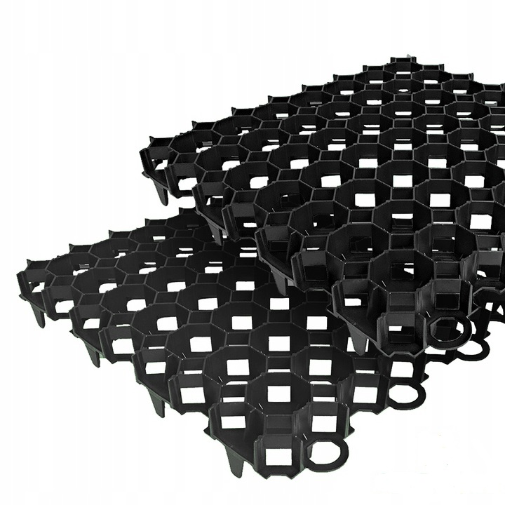 Plastové zatravňovací dlaždice 500x500x30mm černé JIPOS