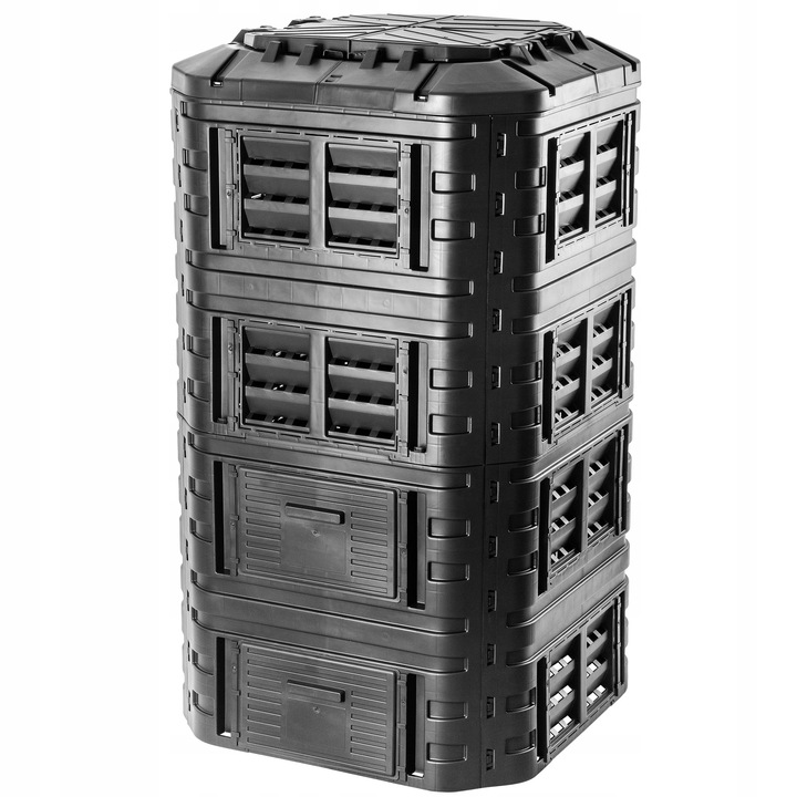 Plastový kompostér na zahradu 1120L modulový černý JIPOS