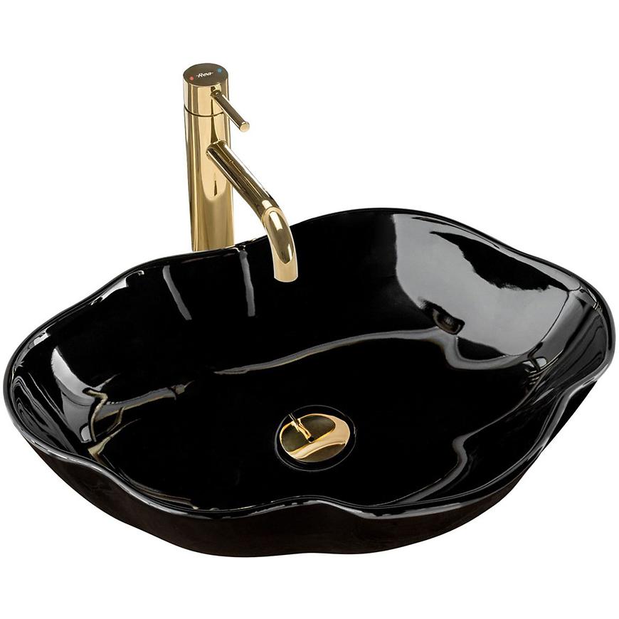 Umyvadlo na desku Pearl Black Shiny REA