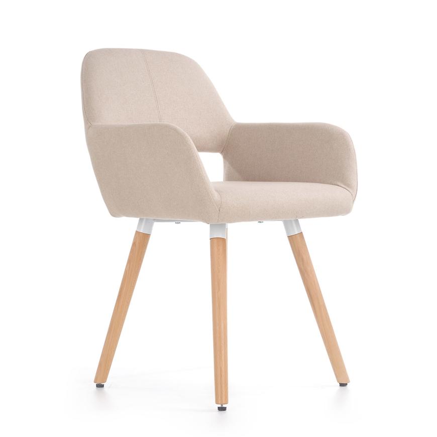 Židle K283 látka/dřevo béžová 56x56x80 Baumax