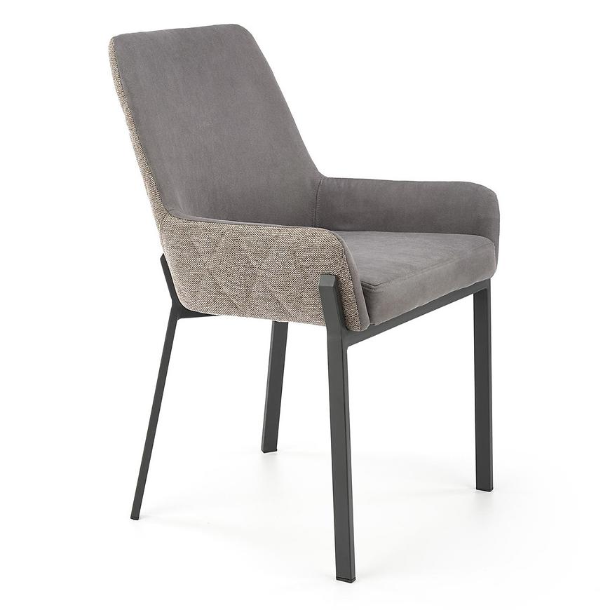 Židle K439 látka/kov tmavě šedá/béžová 55x54x86 Baumax