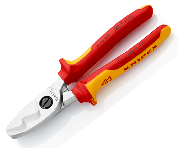 Nůžky na kabely s dvojitým břitem VDE Knipex 95 16 200